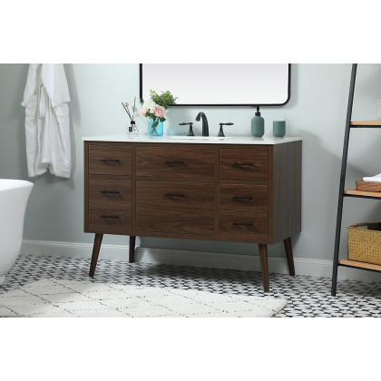 Elegant Bathroom Vanity - Walnut (VF41048MWT)