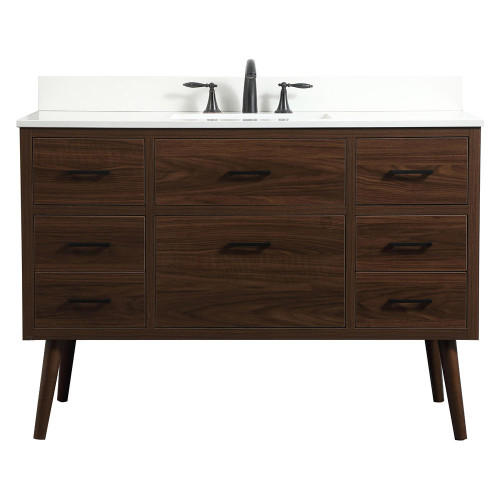 Elegant Bathroom Vanity - Walnut (VF41048MWT-BS)