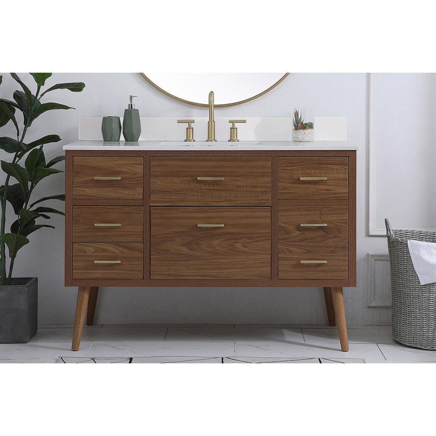 Elegant Bathroom Vanity - Walnut Brown (VF41048WB-BS)