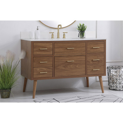 Elegant Bathroom Vanity - Walnut Brown (VF41048WB-BS)