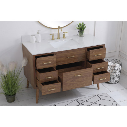 Elegant Bathroom Vanity - Walnut Brown (VF41048WB-BS)