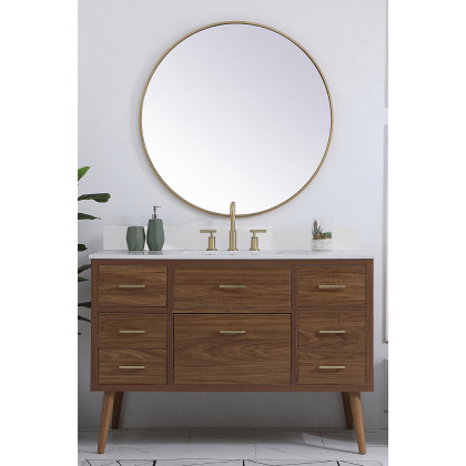 Elegant Bathroom Vanity - Walnut Brown (VF41048WB-BS)