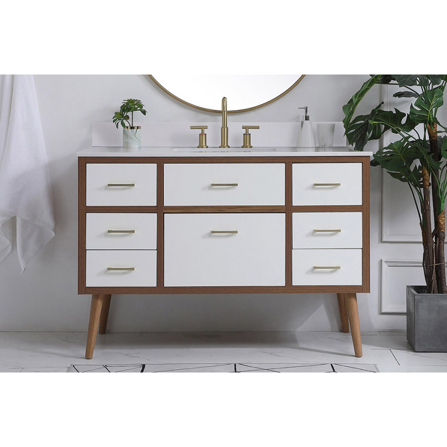 Elegant Bathroom Vanity - White (VF41048WH-BS)