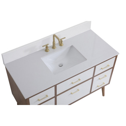 Elegant Bathroom Vanity - White (VF41048WH-BS)