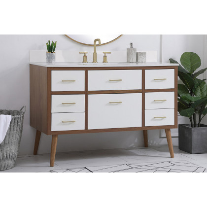 Elegant Bathroom Vanity - White (VF41048WH-BS)