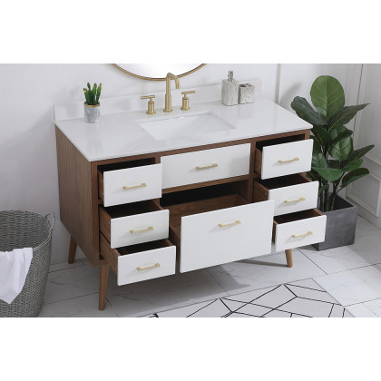 Elegant Bathroom Vanity - White (VF41048WH-BS)