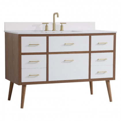 Elegant Bathroom Vanity - White (VF41048WH-BS)