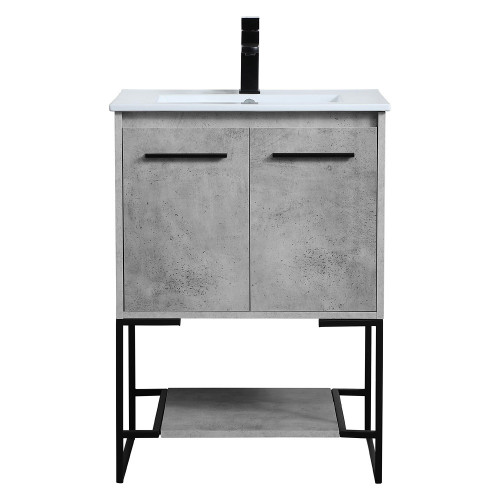 Elegant Bathroom Vanity - Concrete Gray, L 24" (VF42024CG)