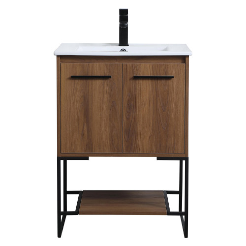 Elegant Bathroom Vanity - Walnut Brown, L 24" (VF42024WB)