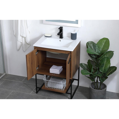 Elegant Bathroom Vanity - Walnut Brown, L 24" (VF42024WB)