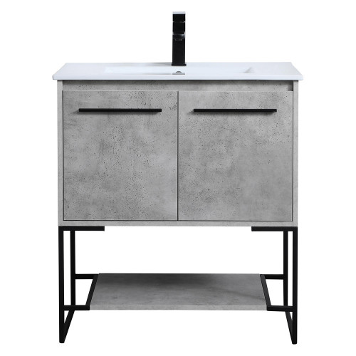 Elegant Bathroom Vanity - Concrete Gray, L 30" (VF42030CG)