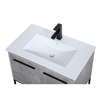 Elegant Bathroom Vanity - Concrete Gray, L 30" (VF42030CG)