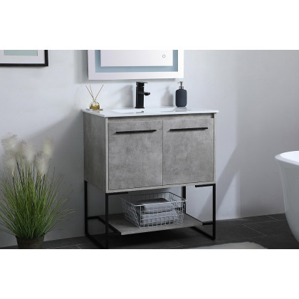 Elegant Bathroom Vanity - Concrete Gray, L 30" (VF42030CG)