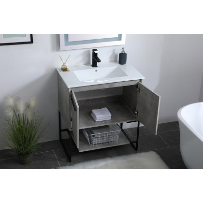 Elegant Bathroom Vanity - Concrete Gray, L 30" (VF42030CG)