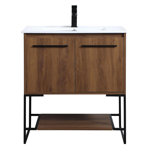 Elegant Bathroom Vanity - Walnut Brown, L 30" (VF42030WB)