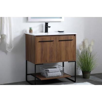 Elegant Bathroom Vanity - Walnut Brown, L 30" (VF42030WB)