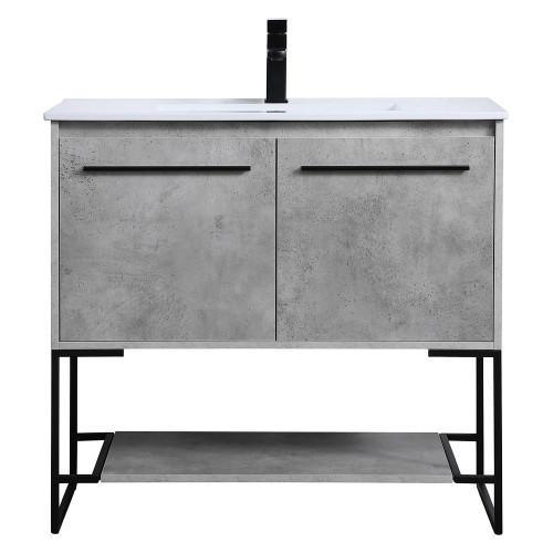 Elegant Bathroom Vanity - Concrete Gray, L 36" (VF42036CG)