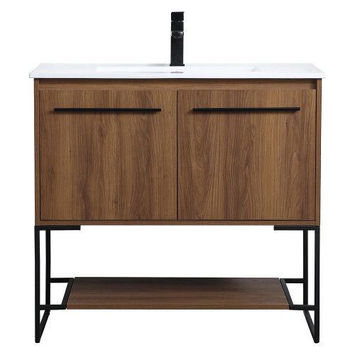 Elegant Bathroom Vanity - Walnut Brown, L 36" (VF42036WB)