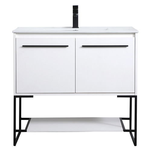 Elegant Bathroom Vanity - White, L 36" (VF42036WH)