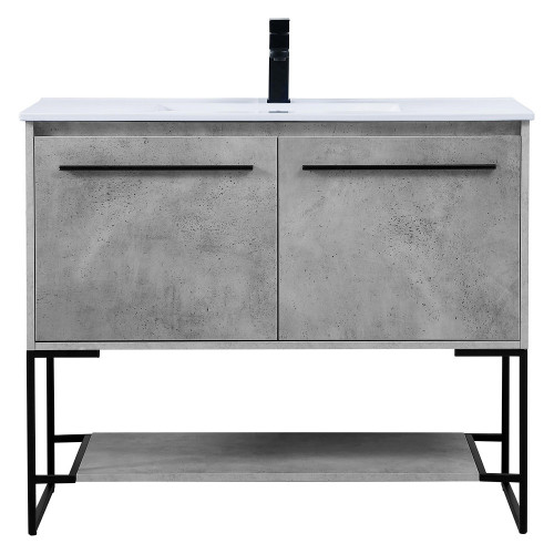 Elegant Bathroom Vanity - Concrete Gray, L 40" (VF42040CG)