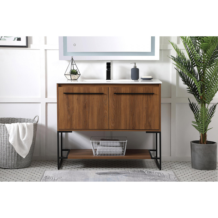 Elegant Bathroom Vanity - Walnut Brown, L 40" (VF42040WB)