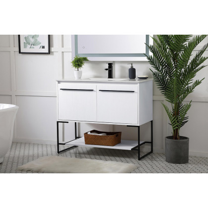 Elegant Bathroom Vanity - White, L 40" (VF42040WH)
