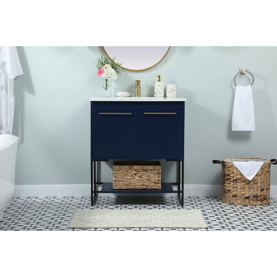 Elegant Bathroom Vanity - Blue (VF42530MBL)