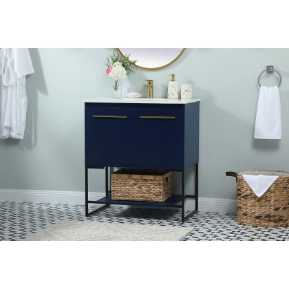 Elegant Bathroom Vanity - Blue (VF42530MBL)