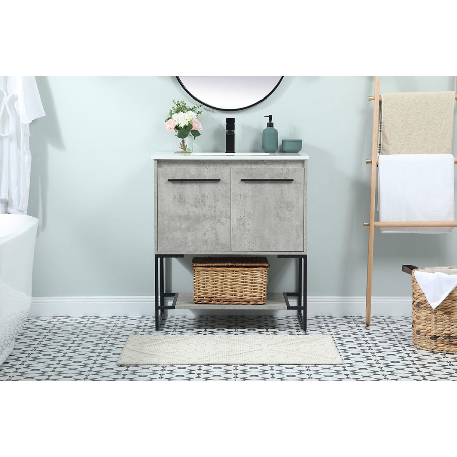 Elegant Bathroom Vanity - Concrete Gray (VF42530MCG)