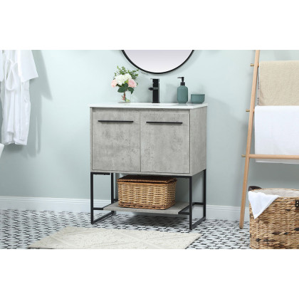 Elegant Bathroom Vanity - Concrete Gray (VF42530MCG)