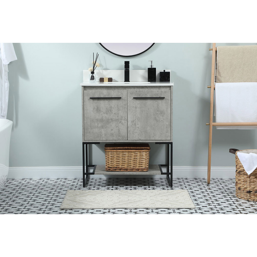 Elegant Bathroom Vanity - Concrete Gray (VF42530MCG-BS)
