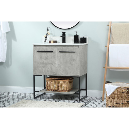 Elegant Bathroom Vanity - Concrete Gray (VF42530MCG-BS)