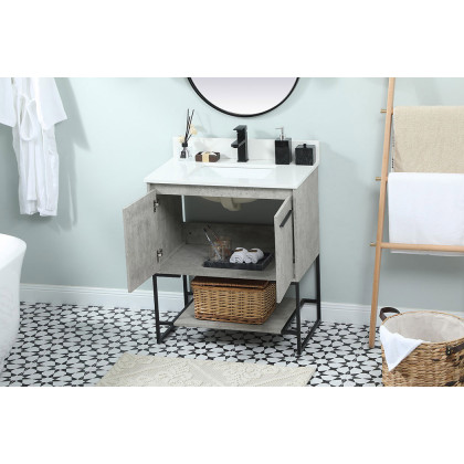 Elegant Bathroom Vanity - Concrete Gray (VF42530MCG-BS)