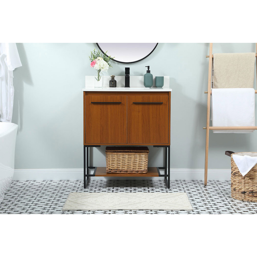 Elegant Bathroom Vanity - Teak (VF42530MTK-BS)