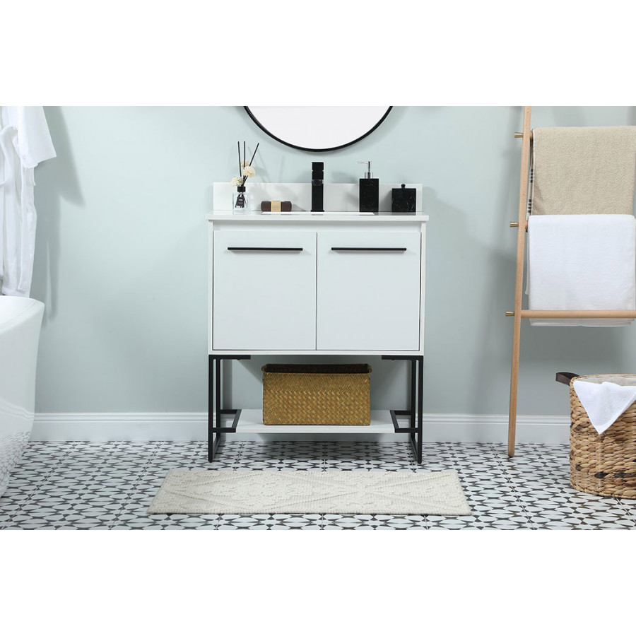 Elegant Bathroom Vanity - White (VF42530MWH-BS)
