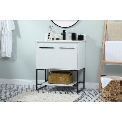 Elegant Bathroom Vanity - White (VF42530MWH-BS)