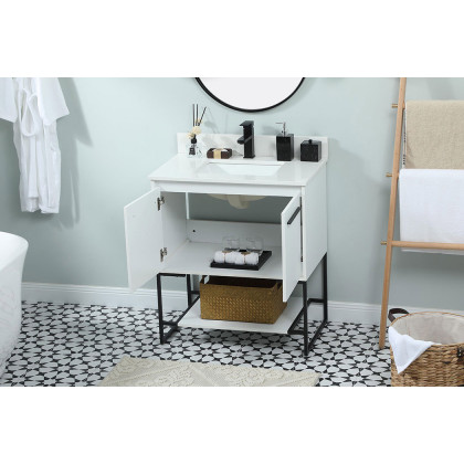 Elegant Bathroom Vanity - White (VF42530MWH-BS)