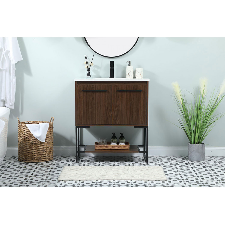 Elegant Bathroom Vanity - Walnut (VF42530MWT)