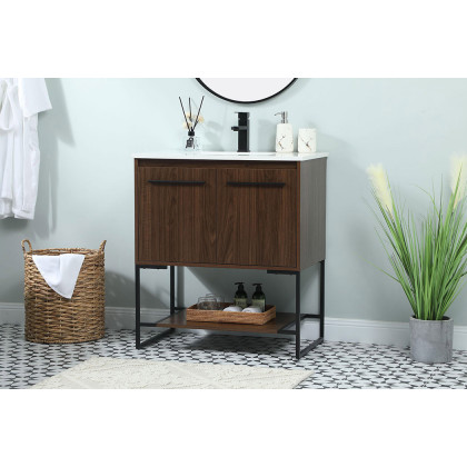 Elegant Bathroom Vanity - Walnut (VF42530MWT)