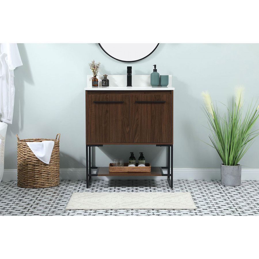 Elegant Bathroom Vanity - Walnut (VF42530MWT-BS)