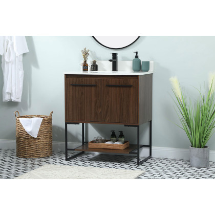 Elegant Bathroom Vanity - Walnut (VF42530MWT-BS)