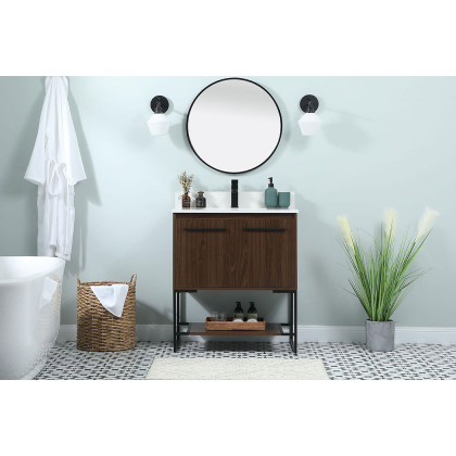 Elegant Bathroom Vanity - Walnut (VF42530MWT-BS)
