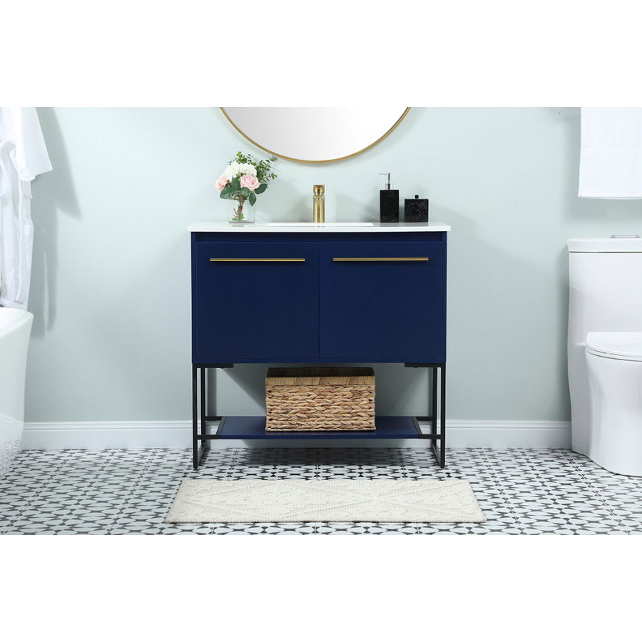 Elegant Bathroom Vanity - Blue (VF42536MBL)