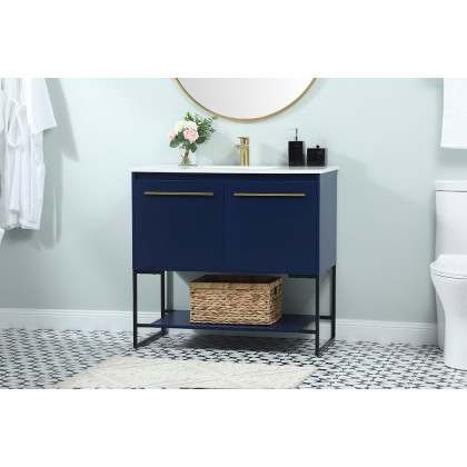Elegant Bathroom Vanity - Blue (VF42536MBL)