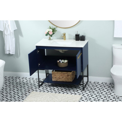 Elegant Bathroom Vanity - Blue (VF42536MBL)
