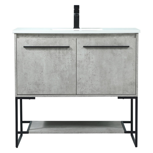 Elegant Bathroom Vanity - Concrete Gray (VF42536MCG)