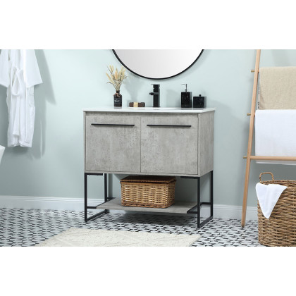 Elegant Bathroom Vanity - Concrete Gray (VF42536MCG)
