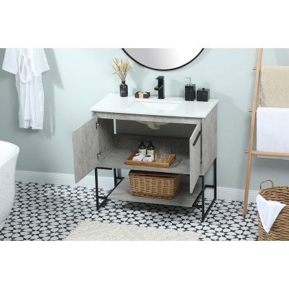 Elegant Bathroom Vanity - Concrete Gray (VF42536MCG)