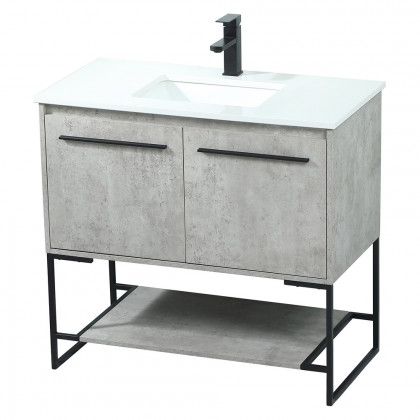 Elegant Bathroom Vanity - Concrete Gray (VF42536MCG)