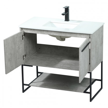 Elegant Bathroom Vanity - Concrete Gray (VF42536MCG)